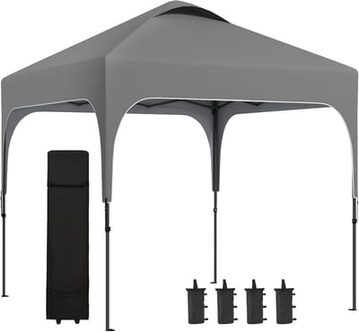 Inklapbaar Tuinpaviljoen 2,5 x 2,5 m - Verstelbaar en UV-bestendig Pop-up Paviljoen met Draagtas
