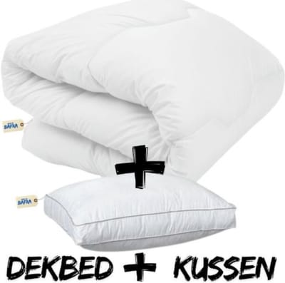Bafra dekbed set - All Year Dekbed - Dekbed met hoofdkussen - Antiallergische Dekbed 140x200 cm - Box hoofdkussen - Ultra soft imitatie dons