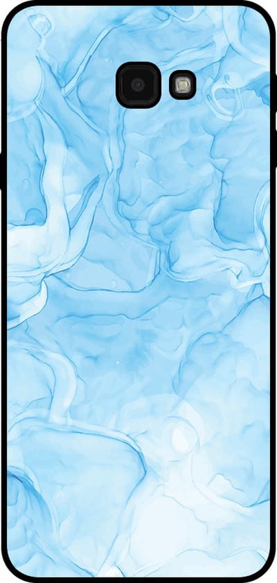 Smartphonica Telefoonhoesje Geschikt voor Samsung Galaxy J4 Plus met marmer opdruk - TPU backcover case marble design - Lichtblauw geschikt voor Samsung Galaxy J4 Plus