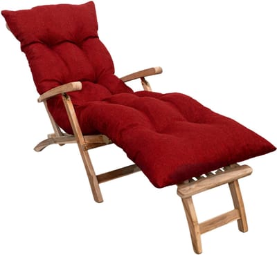 Bananair - Ligbedkussen - Tuinkussen - Zonnebed Kussen voor Tuin - Rood - 185 x 60 x 15 cm
