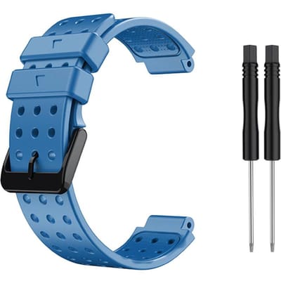 22 mm poreuze siliconen horlogeband met schroevendraaiers vervangende horlogeband voor heren dames compatibel 22mm donkerblauwe kleur