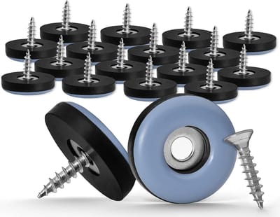 Meubelglijders Schroefbaar - Teflon Voetjes - Meubels Verplaatsen - Vloer Beschermend - 25 mm Rond - Blauwgrijs
