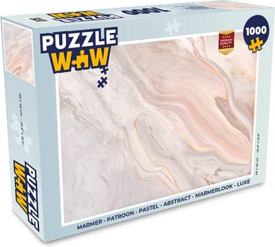 Puzzel Marmer - Patroon - Pastel - Abstract - Marmerlook - Luxe - Legpuzzel - Puzzel 1000 stukjes volwassenen
