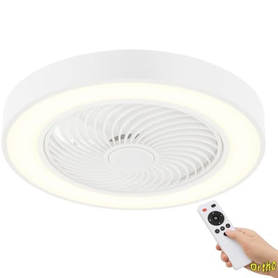 Ortho® - Plafondventilator - Plafondlamp - LED verlichting - LED fan - Zomer- en winterstand - Met afstandsbediening - Wit