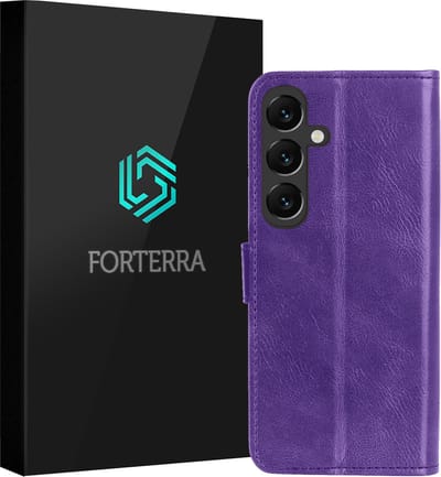 Hoesje Geschikt voor Samsung Galaxy S25 - Luxe Bookcase - Walletcase Hoes - Portemonnee - Cover - Paars