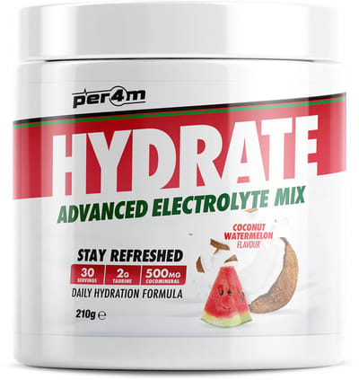 Per4m - Hydrate - Advanced Electrolyte Mix - Coconut Watermelon - 30 servings - Elektrolyten - Electrolytes - Elektrolyten poeder - Sportdrank - Sportdrank poeder - Taurine