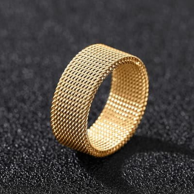 Huitan Luxe Mode Ring Titanium Koppelring Net Accessoires Dames- en Herensieraden Huwelijksgeschenk 13