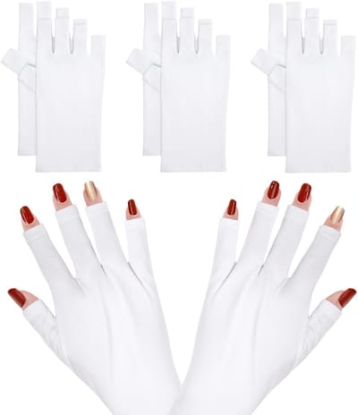 Dailygoods - Nagelhandschoenen - UV Shield - Bescherming tegen zonnebrand - Wit - Vingerloze handschoenen - Ideaal voor manicure - 3 paar