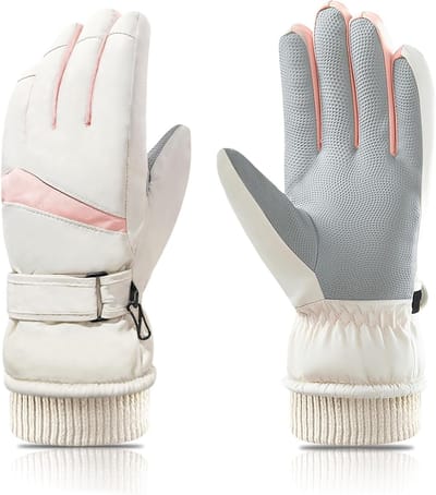 Dames Winter Ski Handschoenen, Winddicht en Warm, Touchscreen en Waterdicht voor Skiën en Buitenactiviteiten