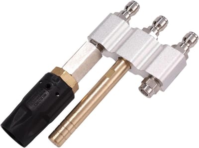 3-in-1 Verstelbare Spuitmond voor Hogedrukreiniger, Soft Wash en Lange Bereik met 1/4 Inch Aansluiting, 3-7 GPM, 0 tot 60° Verstelbare Spraypatroon