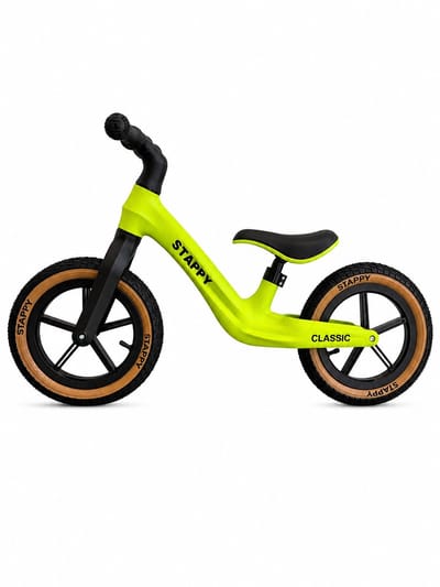 Stappy Classic Loopfiets Lime Groen - 12 inch luchtbanden - vanaf 2 jaar - lichtgewicht 3kg - verstelbare zadel