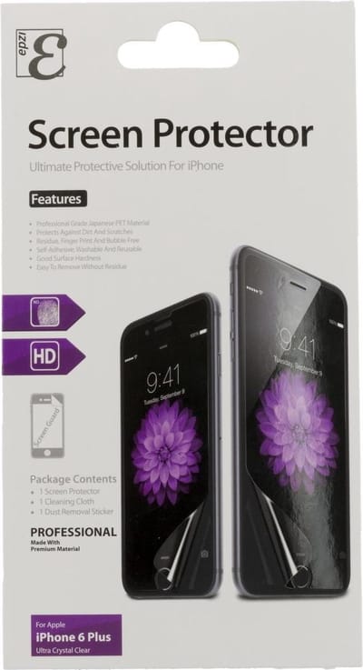 EPZI IP6PL-1011 Transparante screenprotector voor smartphone, 1-pack