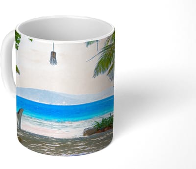 Mok - Koffiemok - Tropisch - Strand - Zee - Mokken - 350 ML - Beker - Koffiemokken - Theemok