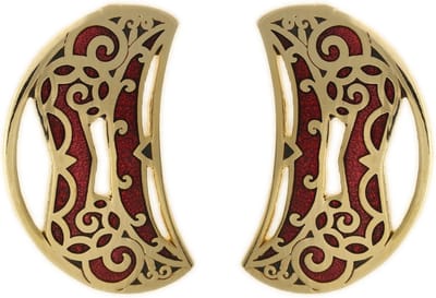 Behave - Oorringen dames - halvemaanmotief - rood - 3 cm