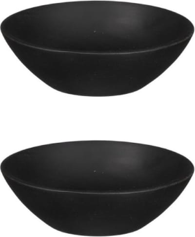 Mica Decorations Tomar schaal - 4,5 x 15 cm - Mangohout - Zwart - 2 stuks
