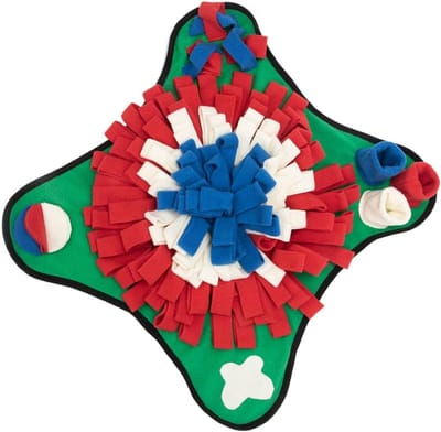 Honden Snuffelkleed - Voedselmat Hond Voederkleed - Hond Trainen - Stimuleert Natuurlijke Zoekvaardigheden - 45 x 45 cm - Multicolor