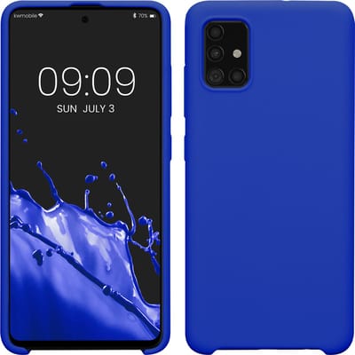 kwmobile telefoonhoesje geschikt voor Samsung Galaxy A51 - Hoesje met siliconen coating - Smartphone case in Baltisch blauw