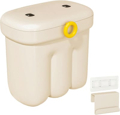 Keuken Compostbak - Afvalbak Vuilnisbak - Ruimtebesparend Ophangen - Met Deksel Geurcontrole - 25 x 27 x 14 cm - beige