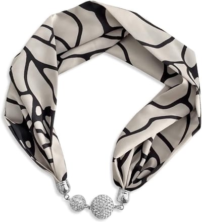 Stijlvolle Dames Sjaal met Magnetische Sluiting en Bling Rhinestones - Decoratieve Neckerchief en Haarband voor Elegante Looks