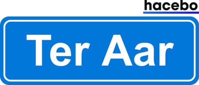 Hacebo - Plaatsnaam Sticker - 29x10 CM - Ter Aar sticker - Verkeersborden sticker - grappige cadeaus - Ter Aar