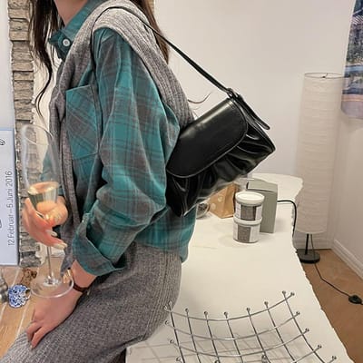 Cloudtas High-end Vrouwelijke Zomer Zachte Geplooide Okseltas Eén Schouder Schuin Overdwars Kleine Tas voor Vrouwen black