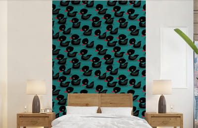 Behang - Fotobehang Eend - Baby - Patronen - Breedte 140 cm x hoogte 220 cm