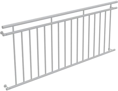 Franse Balkonreling - Stalen Balustrade - Veilig Raamontwerp - Gepoedercoat Staal - 225 x 90 cm - Wit