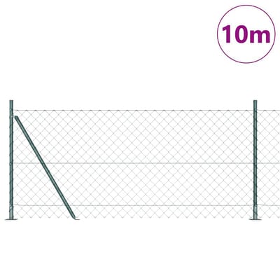 vidaXL - gaashek - met - betonnen - voetstuk - 10 - x - 0,8 - m - PVC-Coated - Staal - Groen