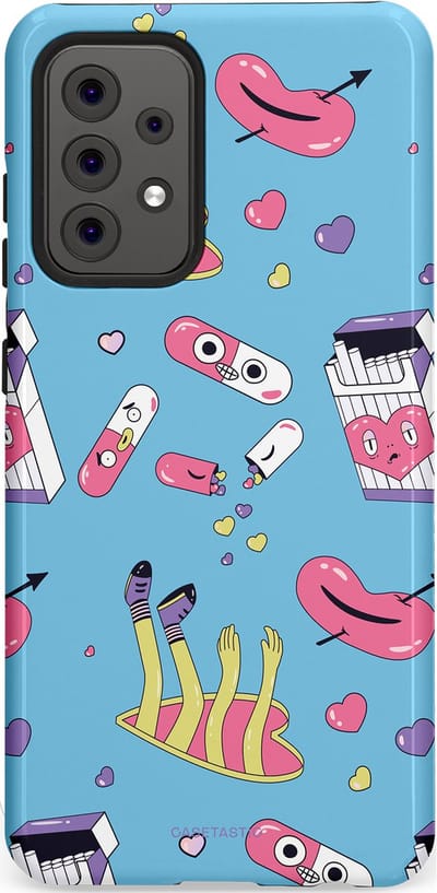 Casetastic Hoesje Geschikt voor Samsung A52 (4G/5G/s) - Stijlvolle Beschermende Duo-layer Case - Liefdespil