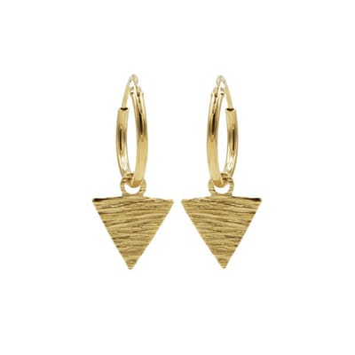 Karma Symbols oorbel triangle wood Goud-M2029