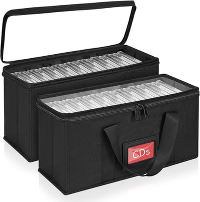 ZMR® CD Opbergdoos - CD Opbergsysteem - CD Opbergmap - Zwart - 37cm x 20cm x 5cm