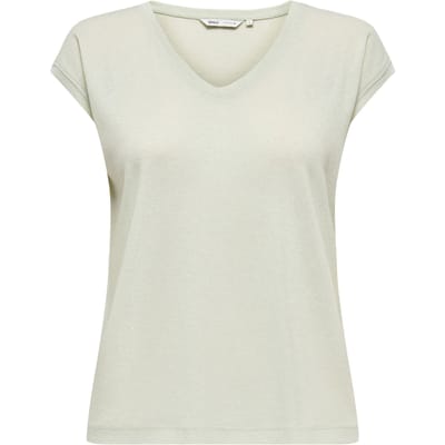 ONLY- ONLSILVERY S/S V NECK LUREX TOP JRS NOOS - Heren - T-shirt