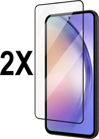 Screenz® - FULL COVER Screenprotector geschikt voor Samsung Galaxy A56 - Tempered glass Screen protector geschikt voor A56 - Beschermglas - Glasplaatje - 2 stuks