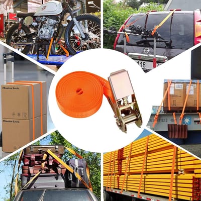 Candala Ratelspanner, drukspanbanden 6 m met ratel, draagkracht 1000 kg, riemen voor imperiaal auto en fietsendrager, surfen, bagage, motorfiets, ladingsbevestigingsriemen voor