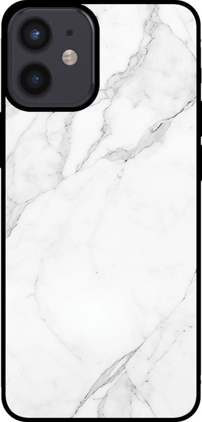 Smartphonica Telefoonhoesje voor iPhone 12 Mini met marmer opdruk - TPU backcover case marble design - Wit geschikt voor iPhone 12 Mini