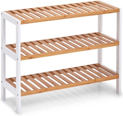 Zeller Bamboe houten schoenenrek/schoenenstandaard 3-laags - 70 x 26 x 54 cm - Schoenen opbergen