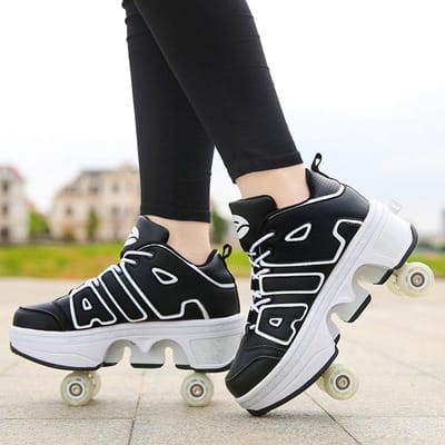 Vierwiel Runaway Schoenen Meisjes Jongens Skates Runaway Schoenen Tieners Kinderen Studenten Kunnen Schoenen met Wielen Verbergen 34