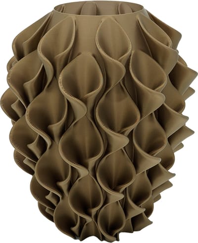 Bluma moderne vaas - Decoratieve vaas - Brons - 3d geprinte vaas – geschikt voor droogbloemen - 20CM
