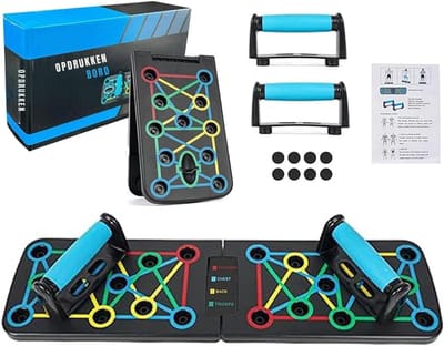 AHD® Push up Bord - Parallettes - Push up Board - Zwart - 64cm x 18cm x 2cm