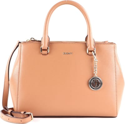 DKNY Leren Schoudertas Handtas Bryant Satchel Cashew Bruine