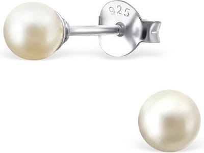 Amanto Oorbellen Elki - 925 Zilver E-Coating - Parel - ∅4mm
