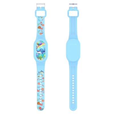Premium Siliconen Armband met blauw zee walvis geschikt voor Samsung Smarttag 2 voor Kinderen zwart | smarttag 2 sleutelhanger Hoesje Kind | Polsband GPS Horloge Kind | Tracker Houder Armband | Trackers Band | Peuter | polsband Armband | Polsband GPS