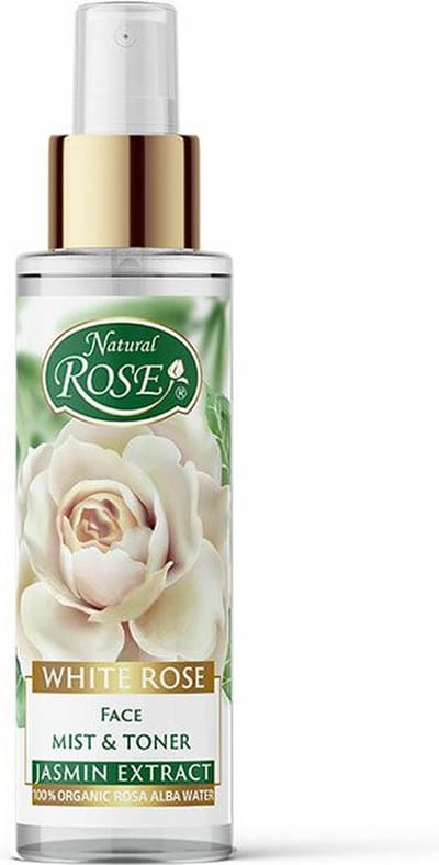 Mist tonic spray voor gezicht met witte roos uit Bulgarije - kaviaar - jasmijn extract - verjongt en hydrateert 100ml