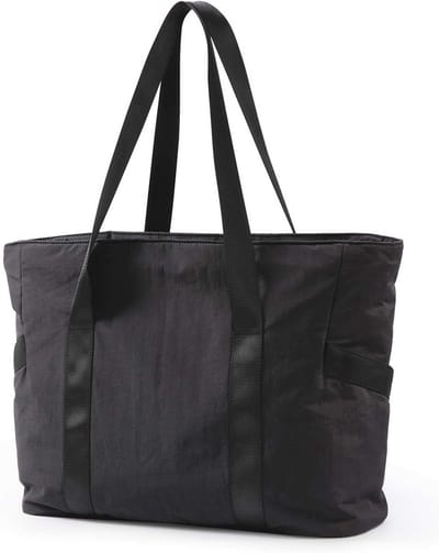 Tas met ritssluiting - werktas - schoudertas - sporttas - yogatas met gesp voor yogamat - geschikt voor reizen, strand, dansen, leraren, verpleegkundigen, enz. - zwart - 39*31*15,5 cm