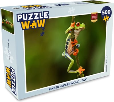 Puzzel Kikker - Regenwoud - Tak - Legpuzzel - Puzzel 500 stukjes