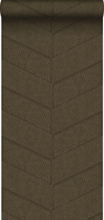 Origin Wallcoverings behang tegelmotief met slangenprint bruin - 347794 - 0,53 x 10,05 m
