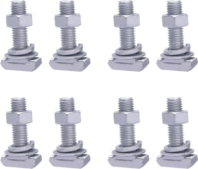T-groove adapters set van 8, RVS groeven voor fietsen, dakkoffers en ski-uitrusting, ideaal voor reparaties en belastingbeperkingen