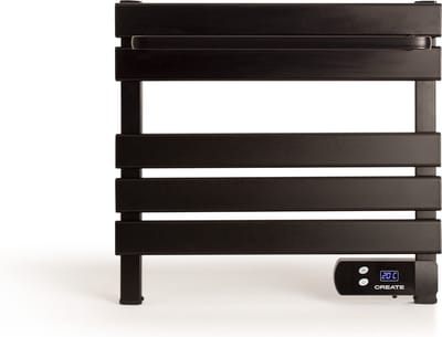 CREATE - Elektrisch handdoekrek 150W, Zwart - Met legplank - WARM TOWEL MINI