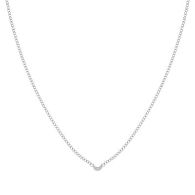 Essentialistics - Ketting gevlamd maantje - Volwassenen - Zilverkleur - Stainless steel (verkleurt niet) - Verlengkettinkje