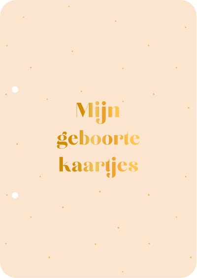Bewaarbundel Mijn geboortekaartjes - beige - geboortekaarten bewaarbundel - met goudfolie - A5 formaat